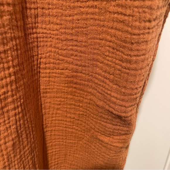 Camel Button Down Maternity Midi Dress - Picture 7 of 8